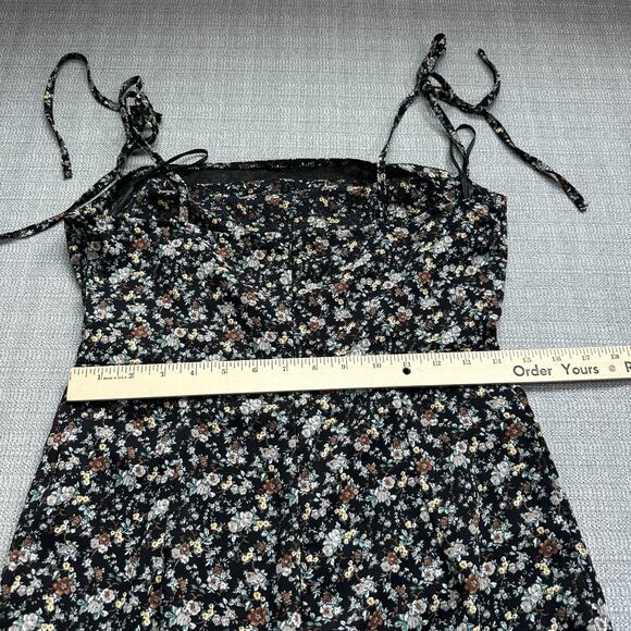 Boho Jumpsuit Medium Floral Tie‎ Strap Retro 70's Vibe Flare Wide Leg Festival - Picture 7 of 10